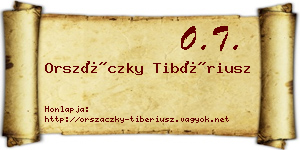 Orszáczky Tibériusz névjegykártya